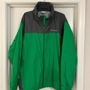 Columbia Men's Green and Gray Rain Jacket